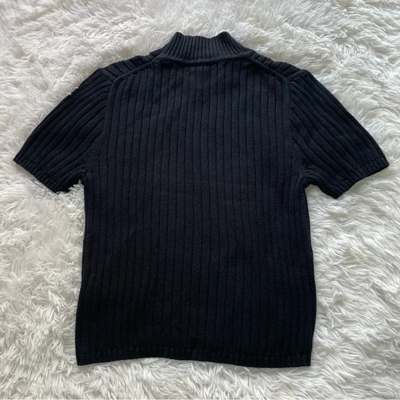 J. Crew Black Short-Sleeve Ribbed Turtleneck Sweater - Picture 8 of 8